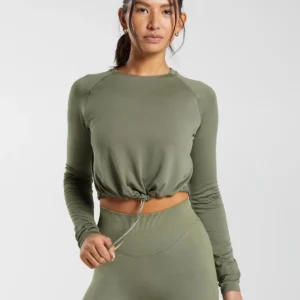 Sweat Long Sleeve Crop Top